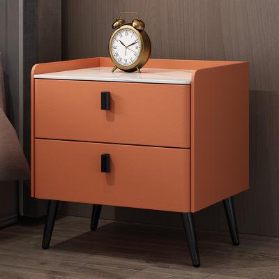 China Modern Natural rock slab luxury wooden modern nightstands for bedroom side  beds cabinet drawer storage bedside table for sale