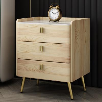 China Modern High Quality wood bedside table modern bedroom night stand bedside chest with drawers nightstand wood for sale