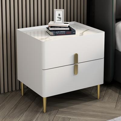 China Modern Customized Color and size bedside table black bedroom wood bedside drawer cabinet nightstand metal for sale