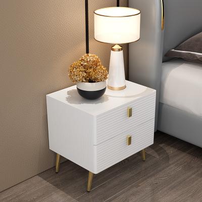 China Modern High quality 2 Drawers night stands wood furniture wooden nightstand bedside cabinet bedside table for sale