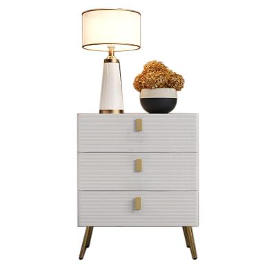 China Modern home hotel bedroom furniture solid wood nightstand ash wood bedside cabinet white night stand bedside table for sale