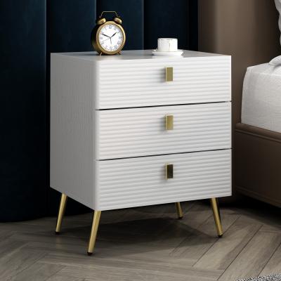 China Modern Customized color size bedside table modern bedroom wood bedside drawer cabinet night stand black for sale