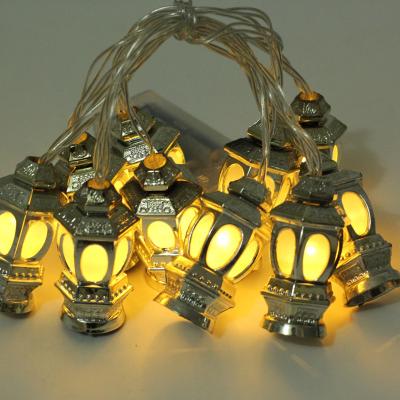 China Plating on Plastics Decorations Islamic Ramadan Wholesale String Light Oil Lamp for sale