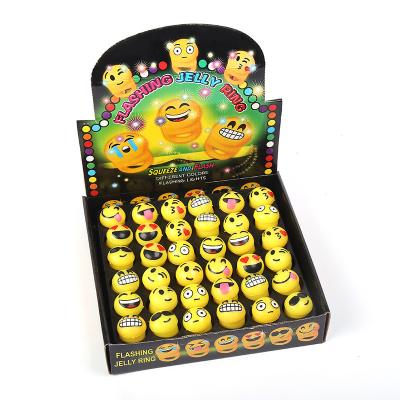 China QQ Plastic Cartoon Luminous Soft Cute Emoji Kids Rubber Ring Package Emoji Toy for sale