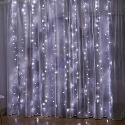 China 9.84ft 3m*3m Indoor LED Window Curtain Light for Party Wedding Home Patiolawn Garden, White for sale