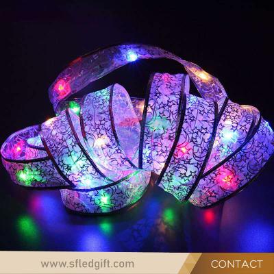 China interior & 2018 Outdoor High Quality Satin Leaf Ribbon Led Silk String Lighting for sale