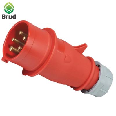 China High quality 32map 4p 400v 4h ip44 red high end type male and female power plug and socket industrial catalog for sale