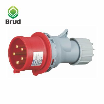 China Industrial Hot Sale 32 Amp 5 Pin 400v 6h ip44 Red Male And Female Industrial Plug And Socket For Ignition for sale