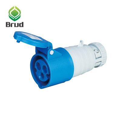 China 230v 32a 3p 6h ip44 japan extension plug and socket industrial high quality international standard blue connector for sale