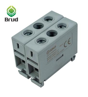 China PA66 2*63A 1Pole 1000V Din-Rail Mounting Wire Connector Cable Terminal Block for sale