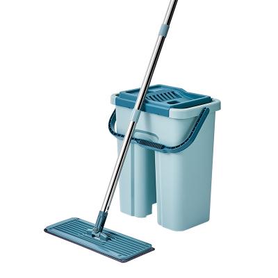 China Sustainable Amazon 2021 Hot Sale Squeeze Mop Bucket Home Cleaning Microfiber Cleaner Magic Mop 360 Spin Flat Mop for sale