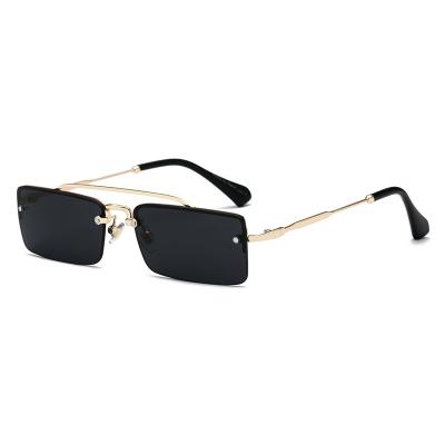 China Fashion sunglasses 2019 fashionable men women sunglasses good quality new designer sunglass custom logo square rimless unisex sunglass for sale