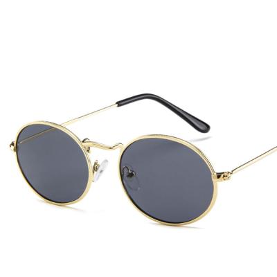 China Fashion Sunglasses Wholesale Small Oval Vintage Sunglasses Women Unisex Retro Men's Metal Sun Glasses for sale