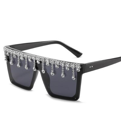 China Bling Sunglasses Men Diamond Party Sun Glasses Fashion Square Custom Rhinestone Glass Shades Unisex for sale