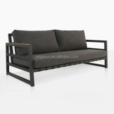 China Modern modern garden furniture handcrafted customized color loveseat anti-rust aluminum metal sofa for sale