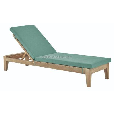 China Modern Outdoor Classic Adjustable Back Sun Sofa Side Rest Teak Pool Beach Furniture Wooden Beds for sale