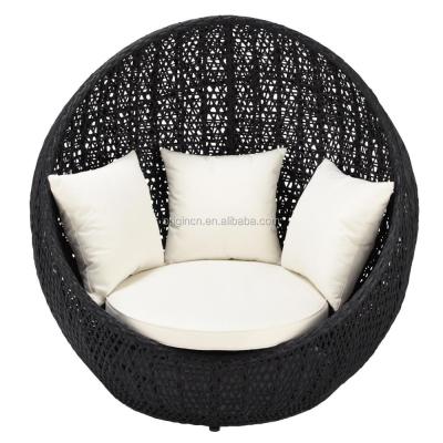 China Modern Floor Bird's Nest Designed Outdoor Patio Furniture Rattan Ball Shaped Chair for sale