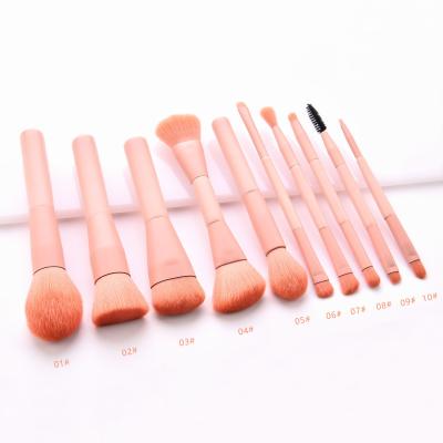 China Angular Blush Princess 10pcs Professional High End Rose Makeup Brush Kit Set 2020 for sale