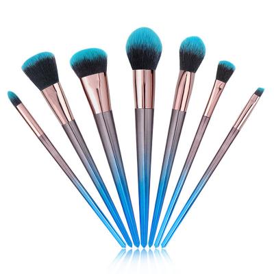 China Angular Blush XINYAN 7pcs Professional Makeup Brush Color Gradient Makeup Brush Custom Unique Makeup Brush Set for sale