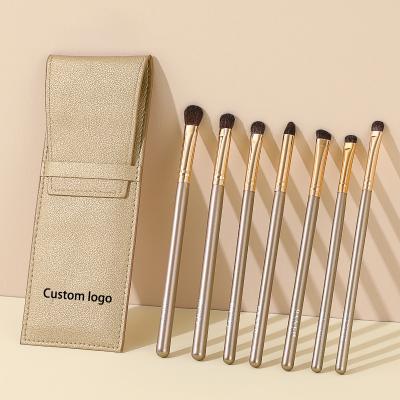 China Angular Blush XINYAN 7pcs Eye Makeup Brushes Natural Hair Eyeshadow Eyeliner Eyebrow Eye Makeup Brush Private Label for sale