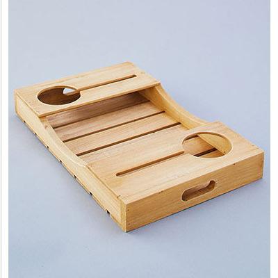 China Luxury Transitional Wooden Wine Serving Tray Board with Stemware Bottle and Glass Holder for Easy Carrying for sale