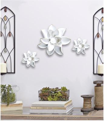 China Other set of 3 resin flower wall art new arrival hotel decorative product with low price for sale