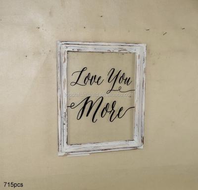 China Wood Love You More Rustic, Distressing Wooden Frame Wall Art, Wooden Wall Plaque for sale