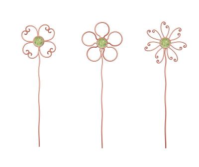 China Traditional Yard Ornament Metal Garden Decor Simple Beautiful Flower Stakes With for sale