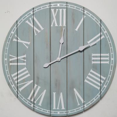 China Antique Style Farmhouse American Crafted Round Wall Clock for sale