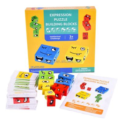 China 2021 educational toys CubeeZ game expression puzzle building block montesori toys for autistic children free for sale