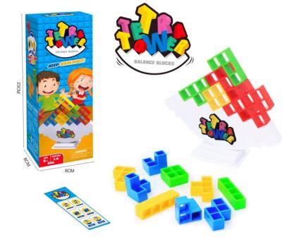 China Russia plastic puzzle building block set kids tower balancing blocks crazy game stacking toys balance tower novedad 2022 for sale