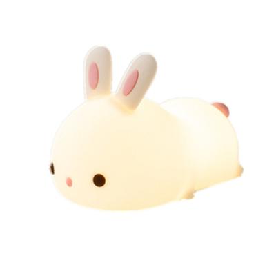 China Presente de aniversário criativo bonito de Papa Rabbit Bunny Silicone Night Light For do silicone do diodo emissor de luz à venda