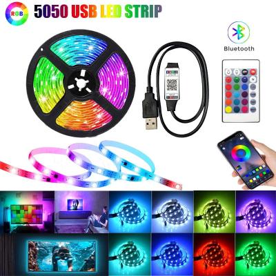 China Copper Material 5m Strip Light Set With 3 Keys Remote Control 5V RGB SMD 5050 LED IP65 for sale