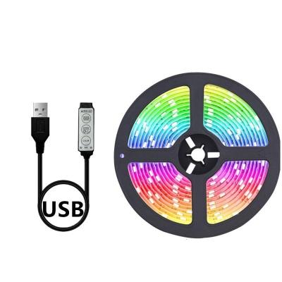 China 5M RGB Smart Strip Light Set 24 Keys Bluetooth 5V SMD 5050 LED IP20 PVC Body App IP65 Other Lengths for sale