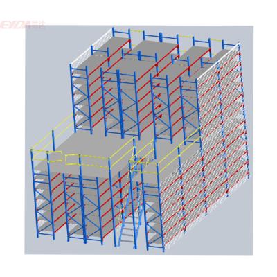 China Corrosion Protection Warehouse Storage Mezzanine Steel Material Rack With CE Certificate Lighted Mezzanine for sale