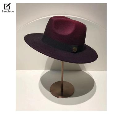 China Fashion Fashion Wholesale Custom Women's Brim Wide Felt Hats Polyester Cotton Classic Party Unisex Soft Wool Fedora Hats for sale