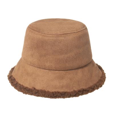 China COMMON Woolen Wholesale Soft Furry Soft Sherpa Designer Artificial Fur Logo Fishermans Bucket Hat Blurred Custom Hat for sale