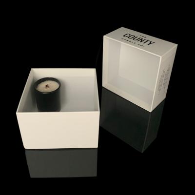 China Custom Materials Luxury White Gift Recycled Packaging Paper Boxes For Candle for sale