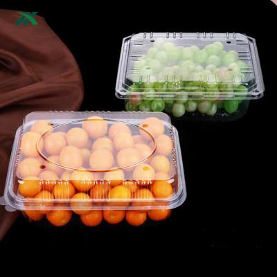 China Custom Clear Clamshell Materials PET Recycled Blister Packaging Box Plastic Tray For Fruit for sale