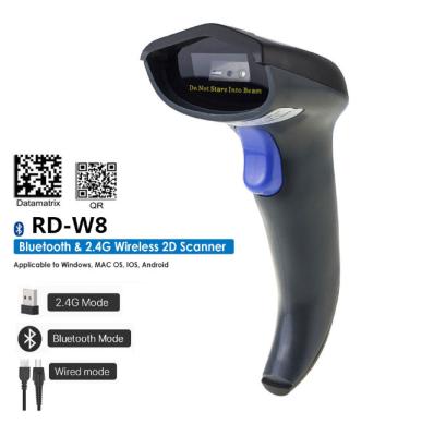 China Radall RD-W8 2D BT Wireless CCD Scanner & W6 2.4G Wireless QR Barcode Reader for A4 payment mobile computer screen for sale