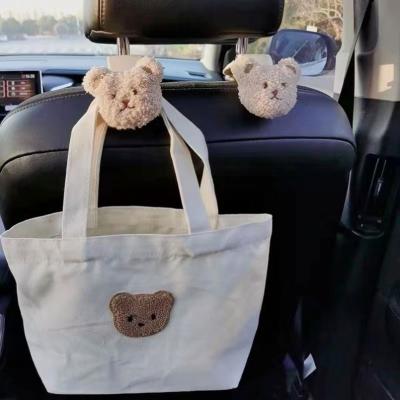 China Hot Fancy Cartoon Brown Bear Car Vehicle Backseat Headrest Support Hanger Multifunctional Hook Holder Hook For Bag Purse Cloth Grocery for sale