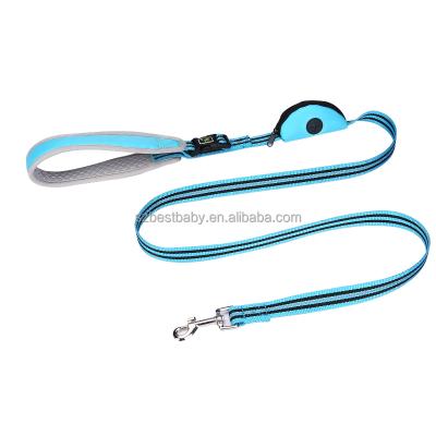 China Hands Free Quick Release Comfort Grip Dog Rope Luxury Thoughtful Nylon Leash With Poop Bag Dispenser for sale