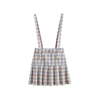 China 2021 Anti-Static Woman Clothes Tender Plaid Mini Skirt With Suspenders for sale