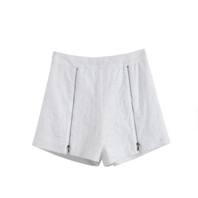 China New Designladies Anti-Wrinkle High Waist Shorts Tencel Zipper Trim Casual Shorts for sale