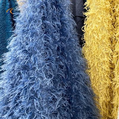 China Wholesale Viable Shinny Fur Fabric Stretch Long Pile Shaggy Furs Hairy Fabric for sale