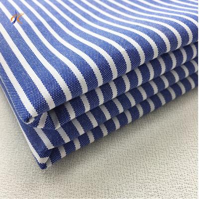 China High quality flame retardant yarn dyed 100% polyester vertical striped woven fabric for dress/shirt and home textile for sale