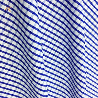 China Sustainable Wholesale High Quality Yarn Polyester Yarn Grid Woven Fabric Shirt 100% Shirt Dyed Apparel for sale