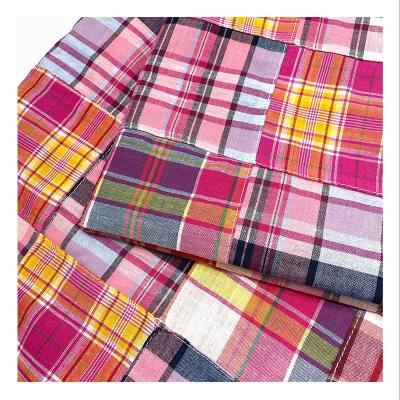 China New Anti-static High Quality Splicing 100% Cotton Fabric Color Checked Wholesale Woven Cotton Garment Fabric for sale