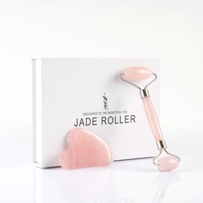 China Body Face Roller Jade Roller Gua Sha Massager Set for Face Neck and Eye Treatment Facial Roller Skin Care Routine for sale