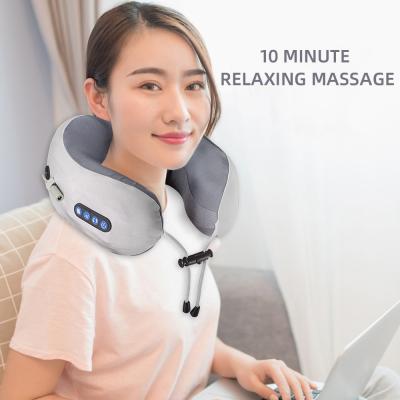 China Electric Neck U Shaped Pillow Foam Neck Massager Travel Pillow Memory Massager for Muscle Shoulder Pain Cervical Relaxation for sale